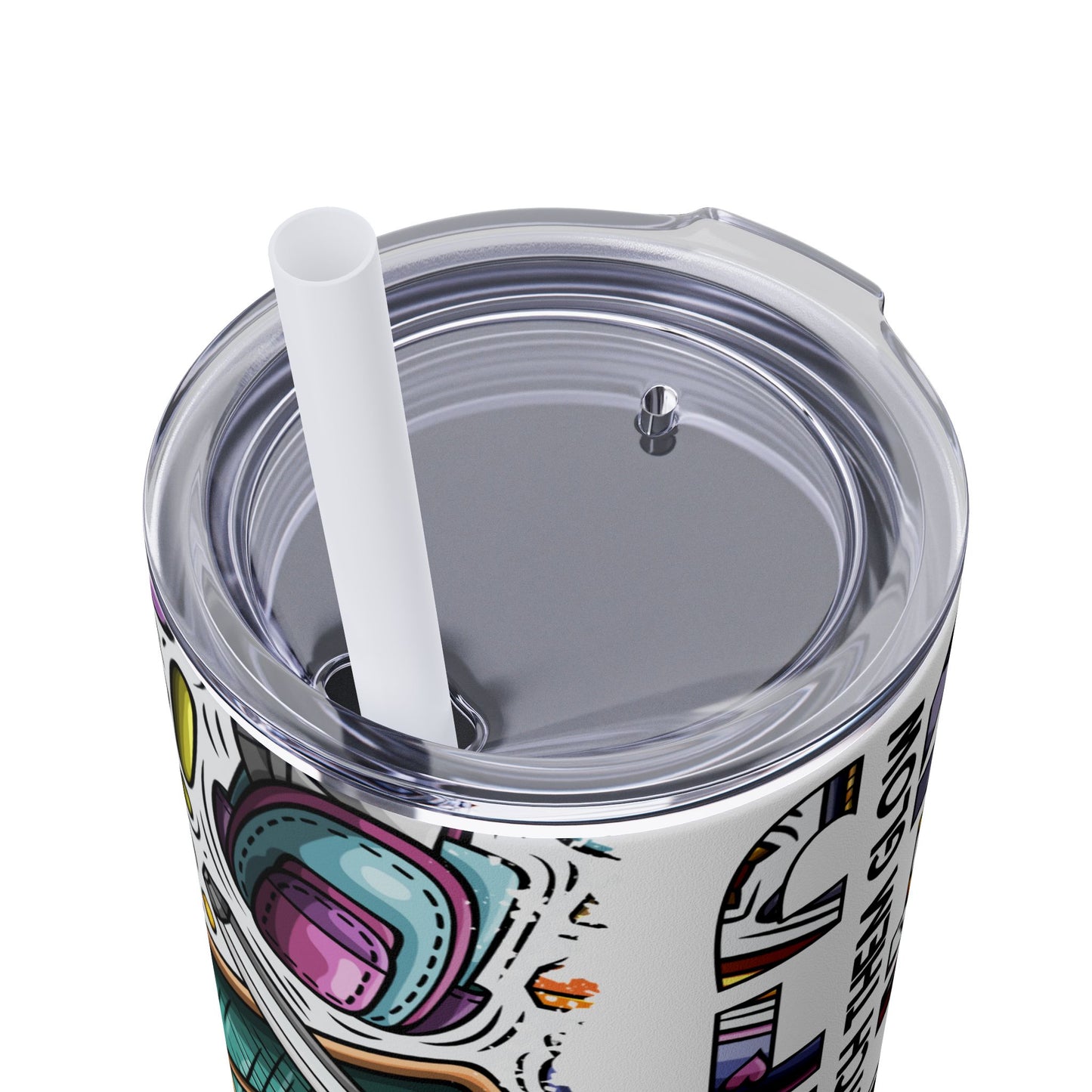 Colorful Teacher Skinny Tumbler with Straw | Motivational Drinkware, Teacher Gift Idea, Eco-Friendly Gift, Office Mug, Inspirational Tumbler