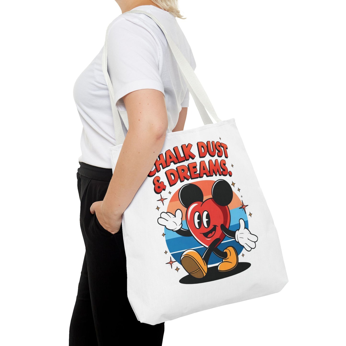Chalk Dust Dreams Tote Bag, Cartoon Tote, Stylish Everyday Bag, Gift for Students & Teachers