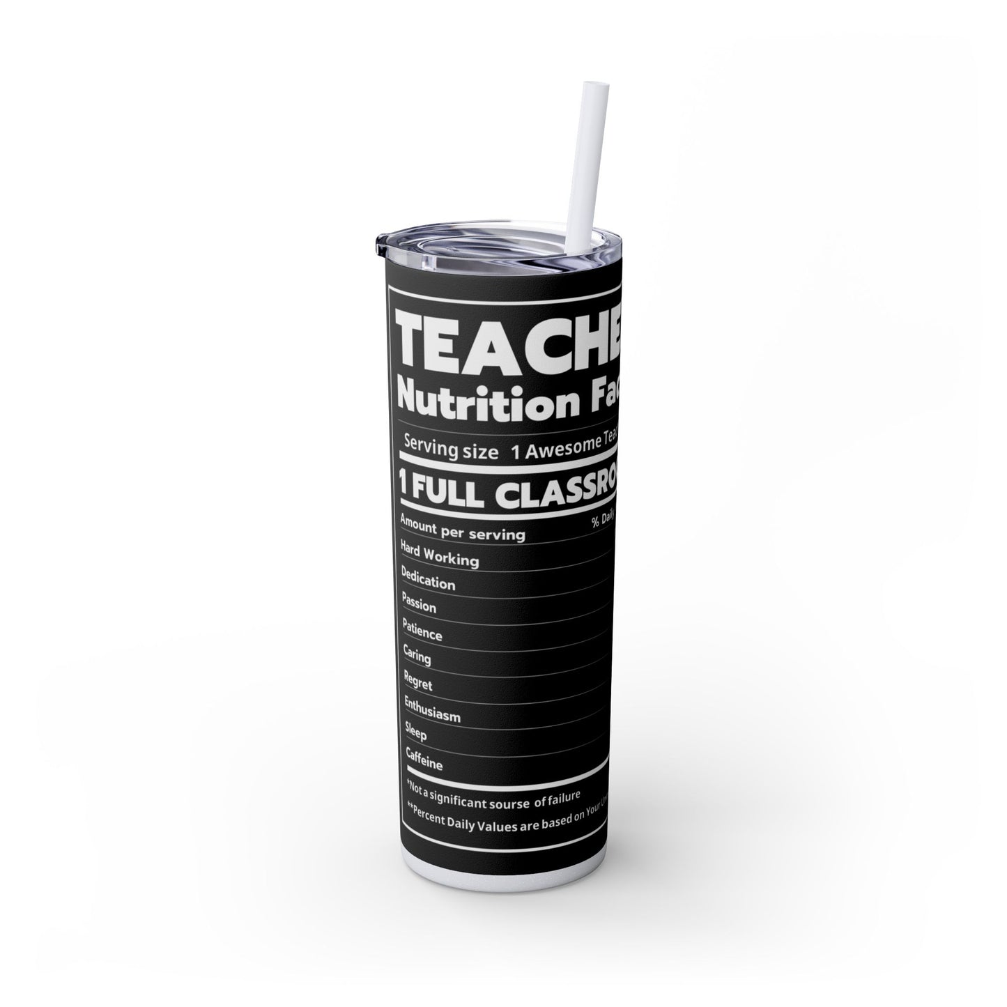 Teacher's Skinny Graphic Tumbler, Peace Love Teach 20oz - Perfect Gifts For Teachers, Back to School, Teacher Appreciation, Motivational Drinkware
