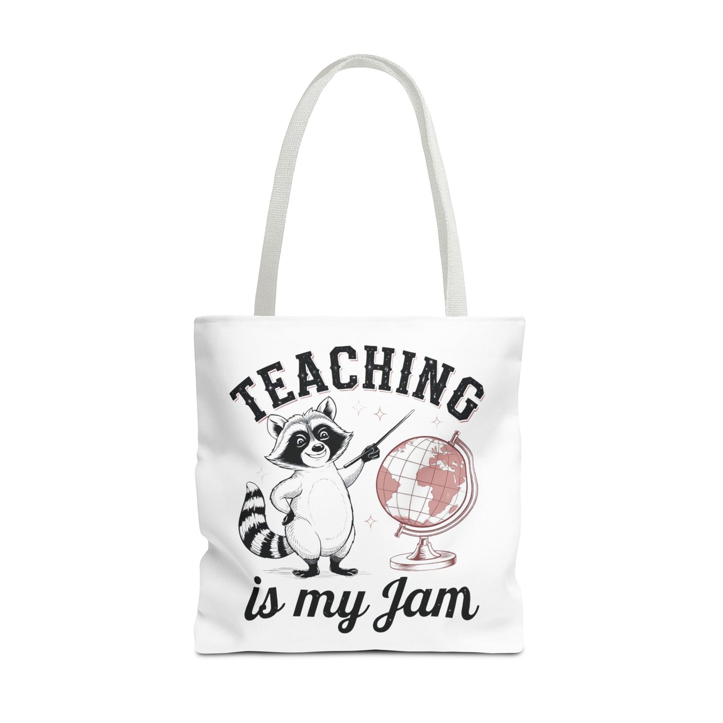 Teaching is My Jam Tote Bag, Teacher Gift, Classroom Accessories, Cute Raccoon Design, Back to School, Eco-Friendly Tote, Teacher Gift, Teacher Tote Bag, Teacher Graphic Tote Bag