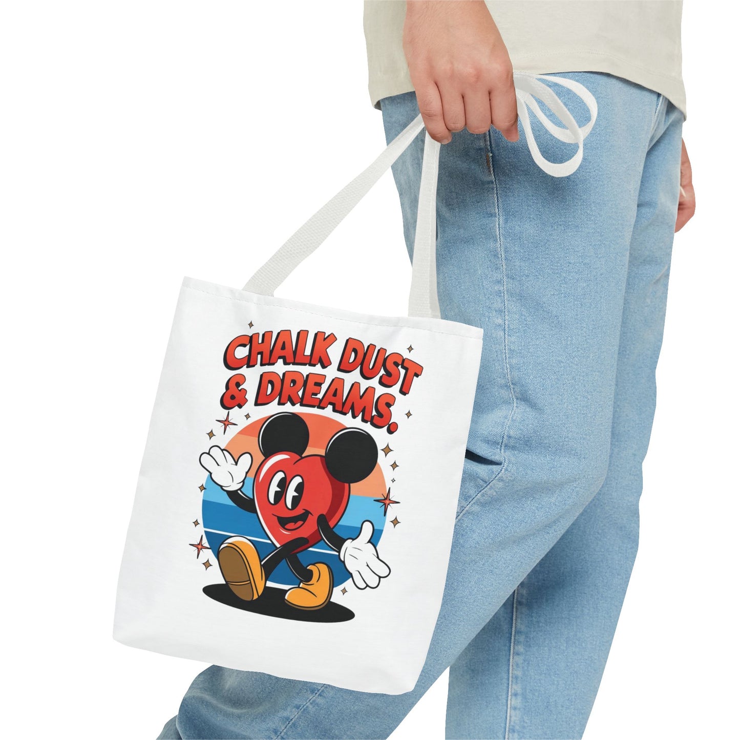 Chalk Dust Dreams Tote Bag, Cartoon Tote, Stylish Everyday Bag, Gift for Students & Teachers