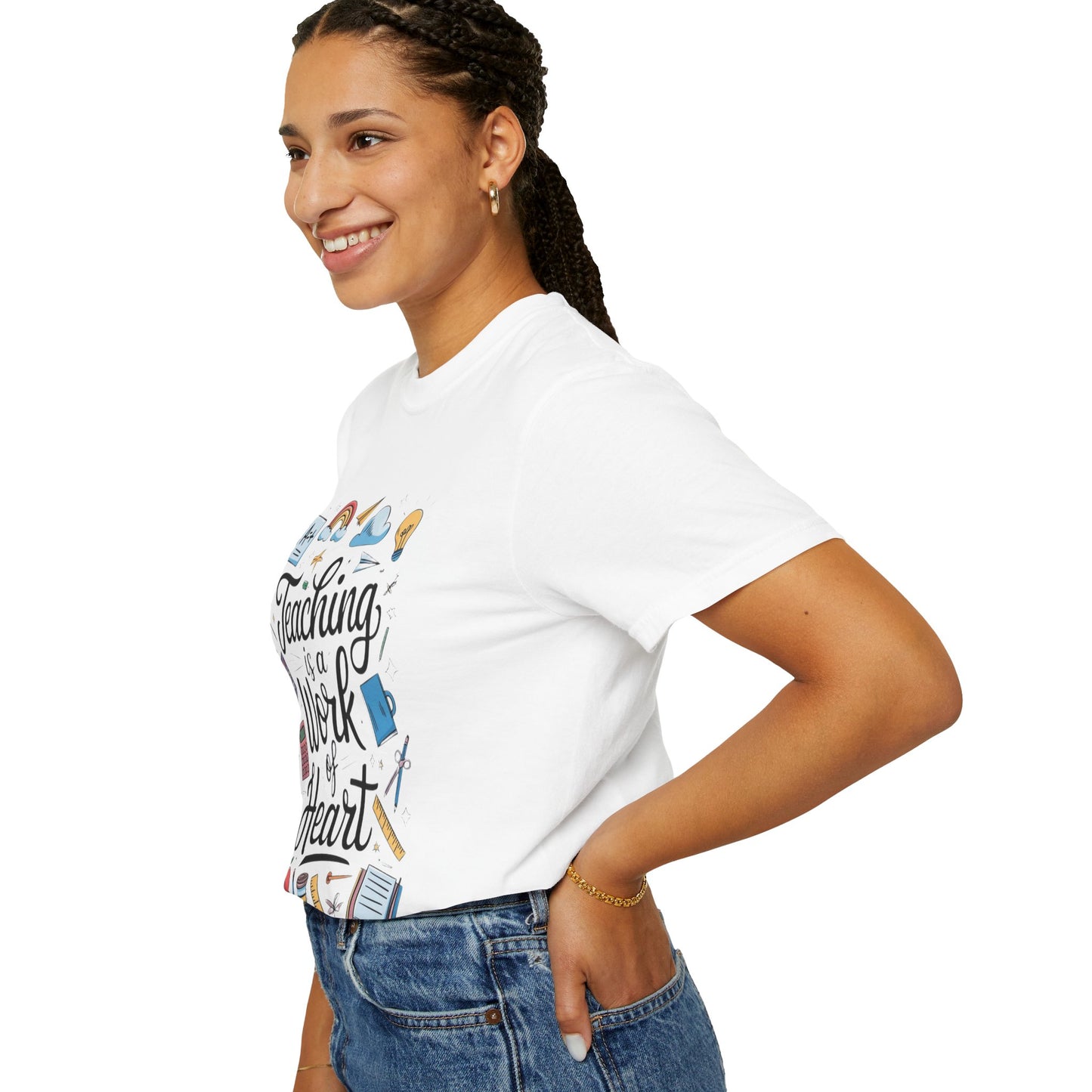 Teaching is a Work of Heart Unisex Comfort Color 1717 T-shirt, Best Teacher Gift, Educator Apparel, Classroom Shirt, Graduation Gift