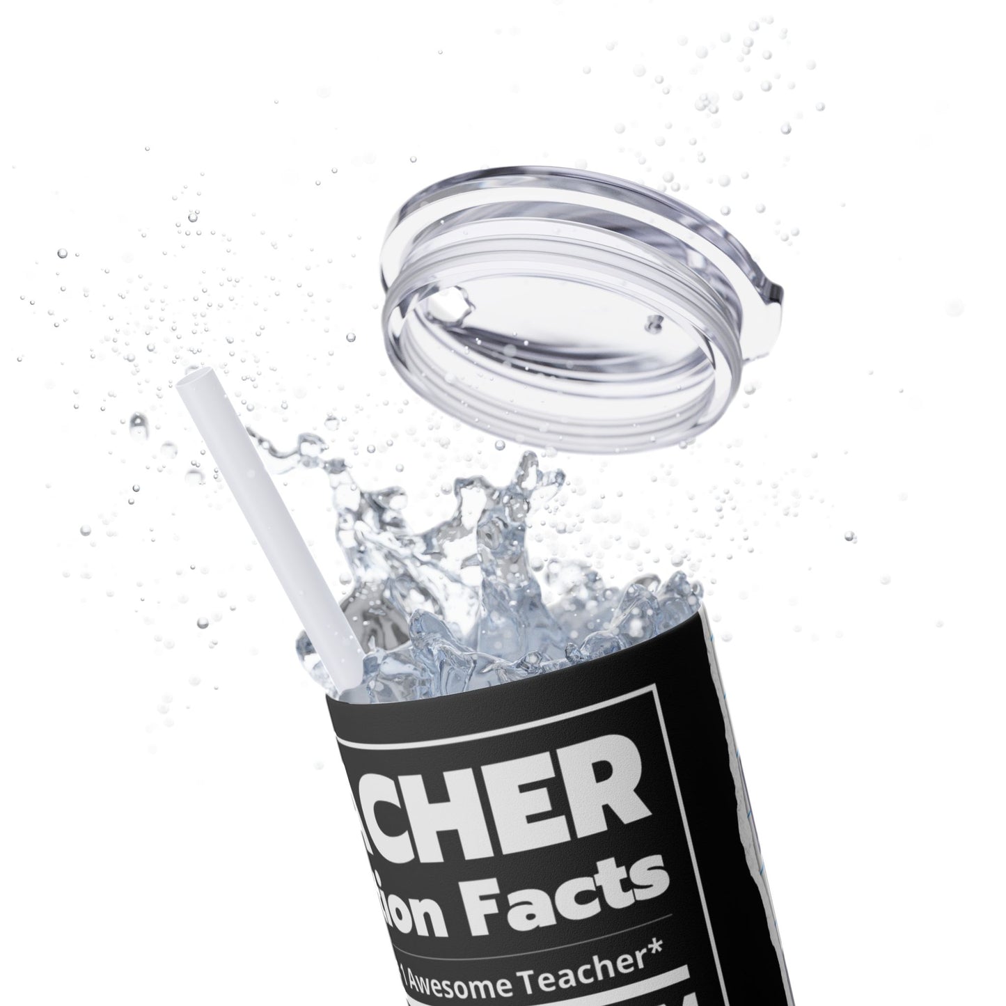 Teacher's Skinny Graphic Tumbler, Peace Love Teach 20oz - Perfect Gifts For Teachers, Back to School, Teacher Appreciation, Motivational Drinkware