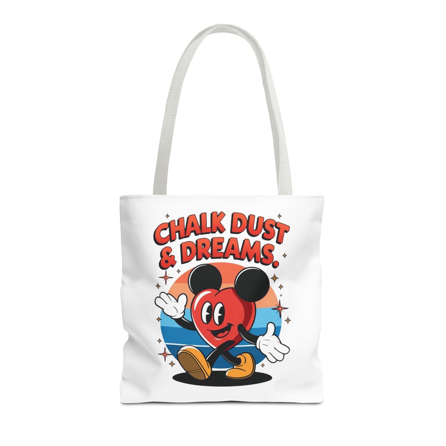 Chalk Dust Dreams Tote Bag, Cartoon Tote, Stylish Everyday Bag, Gift for Students & Teachers