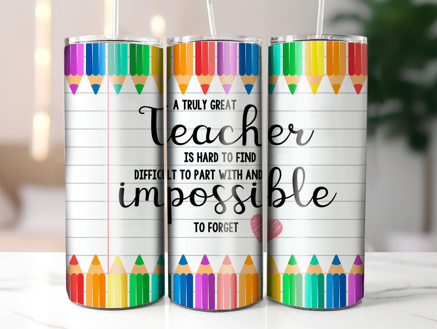 Teacher Appreciation Tumbler with Straw, 20oz | Perfect Gift for Educators, Classroom, Back to School, Teacher Appreciation, Fun Drinks