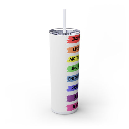 Colorful Teacher Skinny Tumbler with Straw, 20oz | Inspiring Gift for Educators, Motivational Drinkware, Back to School, Teacher [...]