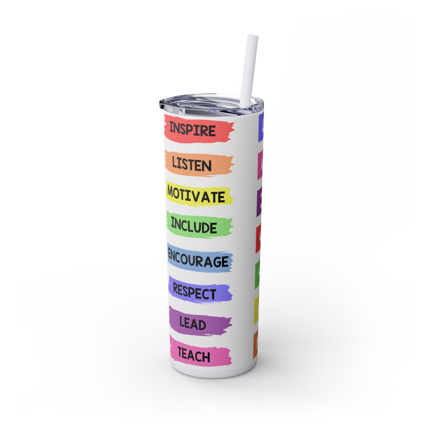 Colorful Teacher Skinny Tumbler with Straw, 20oz | Inspiring Gift for Educators, Motivational Drinkware, Back to School, Teacher [...]
