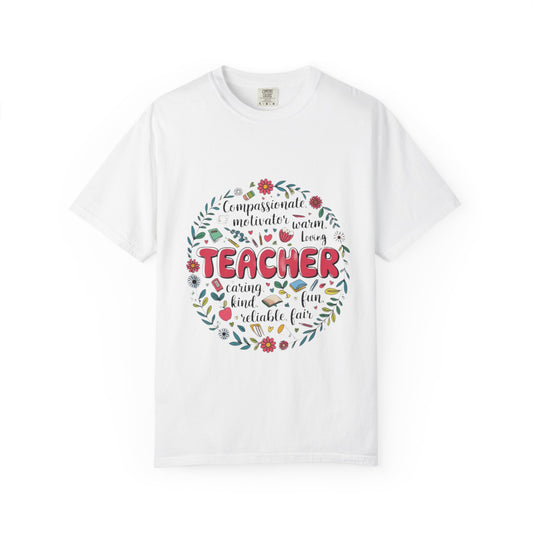 Compassionate Teacher T-Shirt, Funny Inspirational Quote Teacher Graphic T Shirt, Comfort Color 1717 T Shirt, Floral Teacher Shirt, Cute Educator Gift, Back to School Apparel, Classroom Humor Tee
