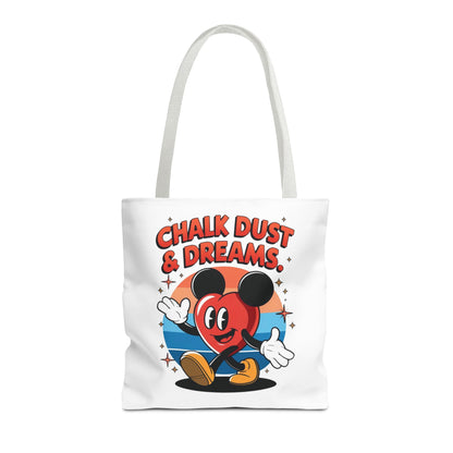 Chalk Dust Dreams Tote Bag, Cartoon Tote, Stylish Everyday Bag, Gift for Students & Teachers