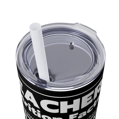 Teacher's Skinny Graphic Tumbler, Peace Love Teach 20oz -  Perfect Gifts For Teachers, Back to School, Teacher Appreciation, Motivational Drinkware