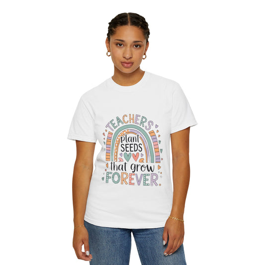 Teachers Day Appreciation Graphic T-Shirt, Unisex Comfort Color 1717 T-Shirt, Teacher Motivational Quote T- Shirt, Best Gift for Teachers & Educators, Rainbow Graphic Tee