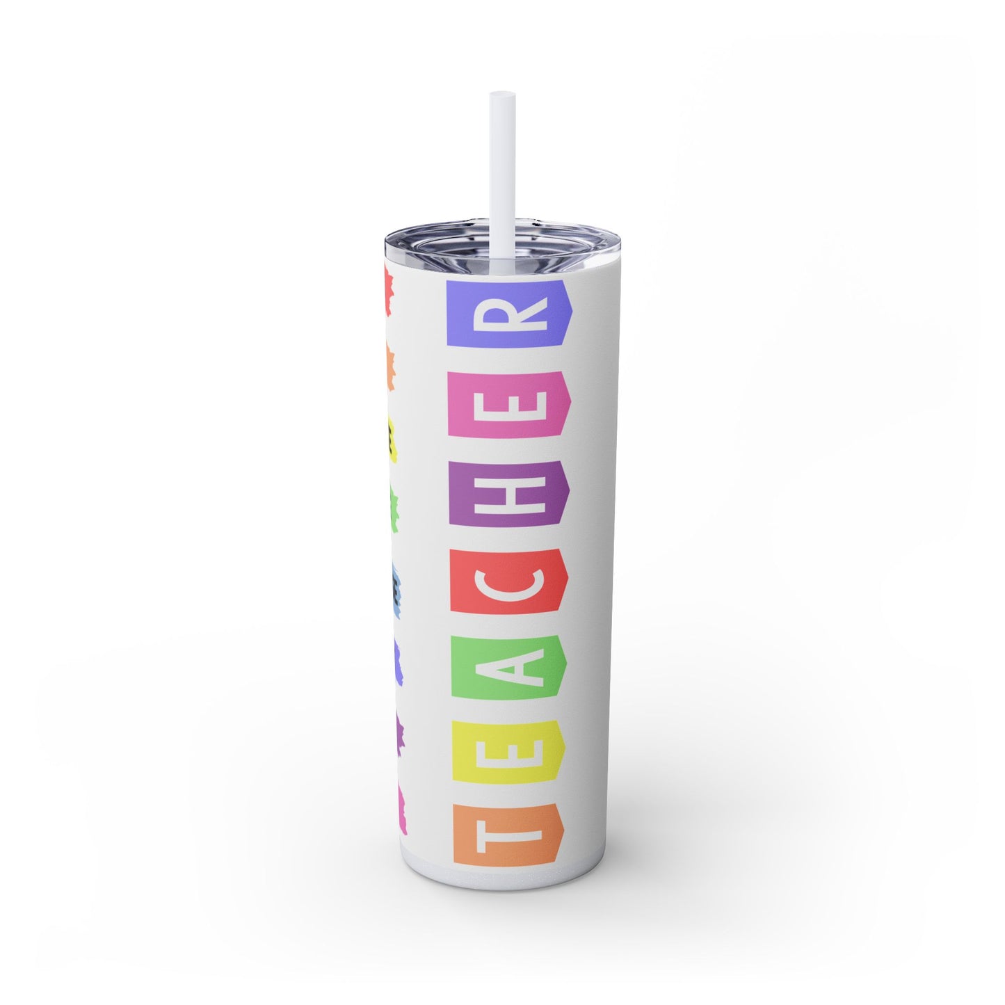 Colorful Teacher Skinny Tumbler with Straw, 20oz | Inspiring Gift for Educators, Motivational Drinkware, Back to School, Teacher [...]