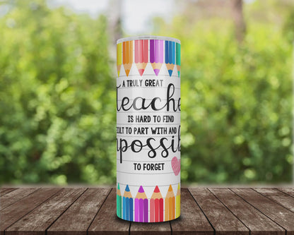 Teacher Appreciation Tumbler with Straw, 20oz | Perfect Gift for Educators, Classroom, Back to School, Teacher Appreciation, Fun Drinks